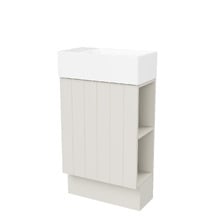 Lottie V-Groove 480mm Freestanding Small Space Vanity with Ceramic Countertop